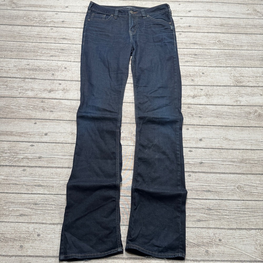 Silver Jeans Women's 29x37 Dark Wash Indigo Denim Avery Slim Fit Bootcut Stretch